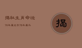 揭秘生肖命运：76年属龙与78年属马的命运解析