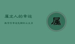 属龙人的幸运数字与幸运色解析：从生肖角度深度解读