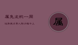 属兔龙蛇一周运势提点：贵人助力，稳中上升，人际关系佳