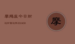 摩羯座今日财运财富运势(20240613)