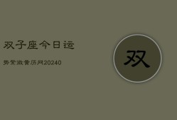 双子座今日运势紫微黄历网(20240602)