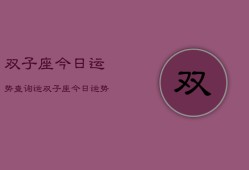 双子座今日运势查询运，双子座今日运势精准查询