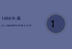 1988年属龙人婚姻解析：热情乐天，命运何如？